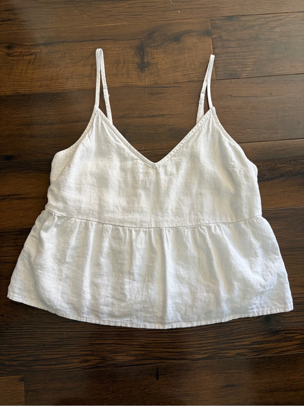 Abercrombie & Fitch Peplum Flowy Tank Top White XS